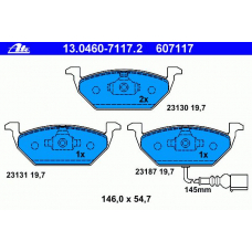 13.0460-7117.2 ATE Комплект тормозных колодок, дисковый тормоз
