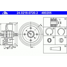 24.0218-0720.2 ATE Тормозной барабан