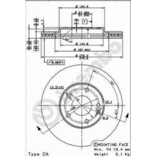 09.8519.11 BREMBO Тормозной диск