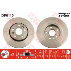 DF6110 TRW Тормозной диск