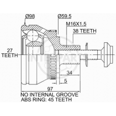 OJ-1452 InterParts Шарнирный комплект, приводной вал