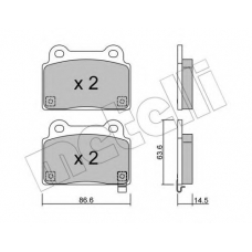 22-0826-0 METELLI Комплект тормозных колодок, дисковый тормоз