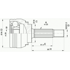 CVJ5372.10 OPEN PARTS Шарнирный комплект, приводной вал