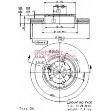 22025 E METZGER Тормозной диск