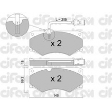 822-014-2 CIFAM Комплект тормозных колодок, дисковый тормоз