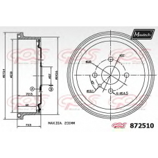 872510.0000 MAXTECH Тормозной барабан