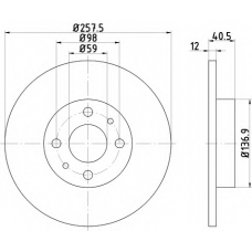 8DD 355 101-621 HELLA Тормозной диск