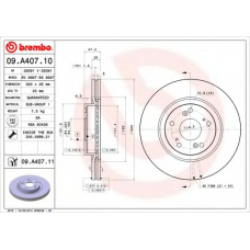 09.A407.10 BREMBO Тормозной диск