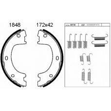 01848K BSF Комплект тормозных колодок, стояночная тормозная с