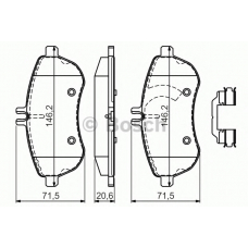 0 986 494 593 BOSCH Комплект тормозных колодок, дисковый тормоз