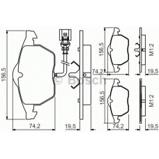 0 986 495 249 BOSCH Комплект тормозных колодок, дисковый тормоз