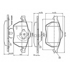 0 986 TB2 214 BOSCH Комплект тормозных колодок, дисковый тормоз