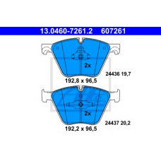 13.0460-7261.2 ATE Комплект тормозных колодок, дисковый тормоз