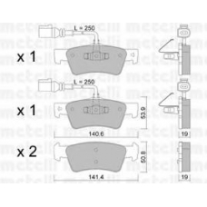 22-0661-0 METELLI Комплект тормозных колодок, дисковый тормоз