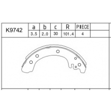 K9742 ASIMCO Комплект тормозных колодок