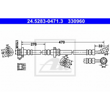 24.5283-0471.3 ATE Тормозной шланг