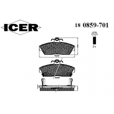 180859-701 ICER Комплект тормозных колодок, дисковый тормоз