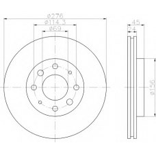 8DD 355 108-171 HELLA Тормозной диск