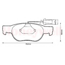 571888B BENDIX Комплект тормозных колодок, дисковый тормоз