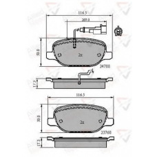 ADB11769 COMLINE Комплект тормозных колодок, дисковый тормоз