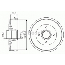 0 986 477 197 BOSCH Тормозной барабан