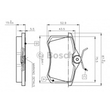 0 986 TB2 140 BOSCH Комплект тормозных колодок, дисковый тормоз