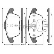 0 986 TB2 950 BOSCH Комплект тормозных колодок, дисковый тормоз