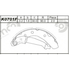 K0701F ASIMCO Комплект тормозных колодок