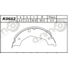 K0602 ASIMCO Комплект тормозных колодок