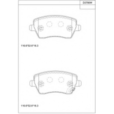 KD3766W ASIMCO Комплект тормозных колодок, дисковый тормоз