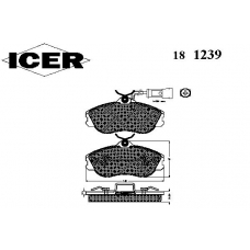 181239 ICER Комплект тормозных колодок, дисковый тормоз