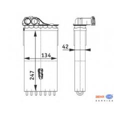 8FH 351 312-131 HELLA Теплообменник, отопление салона