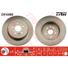 DF4480 TRW Тормозной диск
