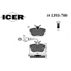 181393-700 ICER Комплект тормозных колодок, дисковый тормоз