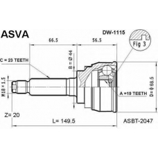 DW-1115 ASVA Шарнирный комплект, приводной вал