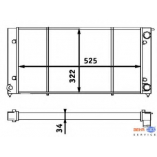 8MK 376 713-301 HELLA Радиатор, охлаждение двигателя