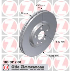 180.3017.00 ZIMMERMANN Тормозной диск