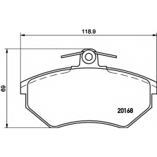 8DB 355 017-891 HELLA Комплект тормозных колодок, дисковый тормоз