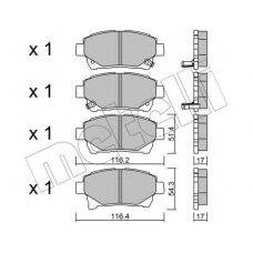 22-0877-0 METELLI Комплект тормозных колодок, дисковый тормоз