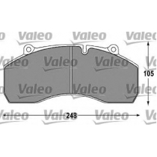 541695 VALEO Комплект тормозных колодок, дисковый тормоз