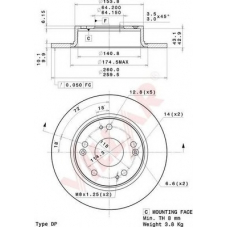 628.2069 VILLAR Тормозной диск