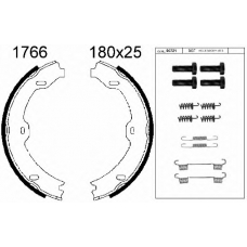 01766K BSF Комплект тормозных колодок, стояночная тормозная с