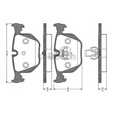 0 986 TB2 205 BOSCH Комплект тормозных колодок, дисковый тормоз