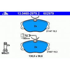 13.0460-2979.2 ATE Комплект тормозных колодок, дисковый тормоз