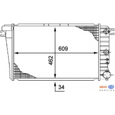 8MK 376 710-571 HELLA Радиатор, охлаждение двигателя