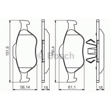 0 986 495 220 BOSCH Комплект тормозных колодок, дисковый тормоз