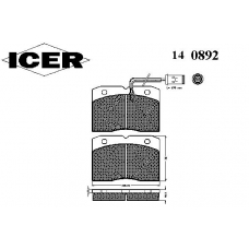 140892 ICER Комплект тормозных колодок, дисковый тормоз