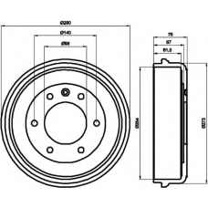 8DT 355 300-041 HELLA Тормозной барабан