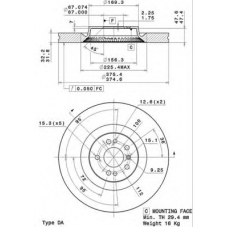 09.R105.11 BREMBO Тормозной диск