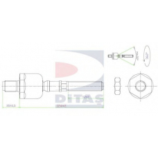 A2-5661 DITAS Осевой шарнир, рулевая тяга